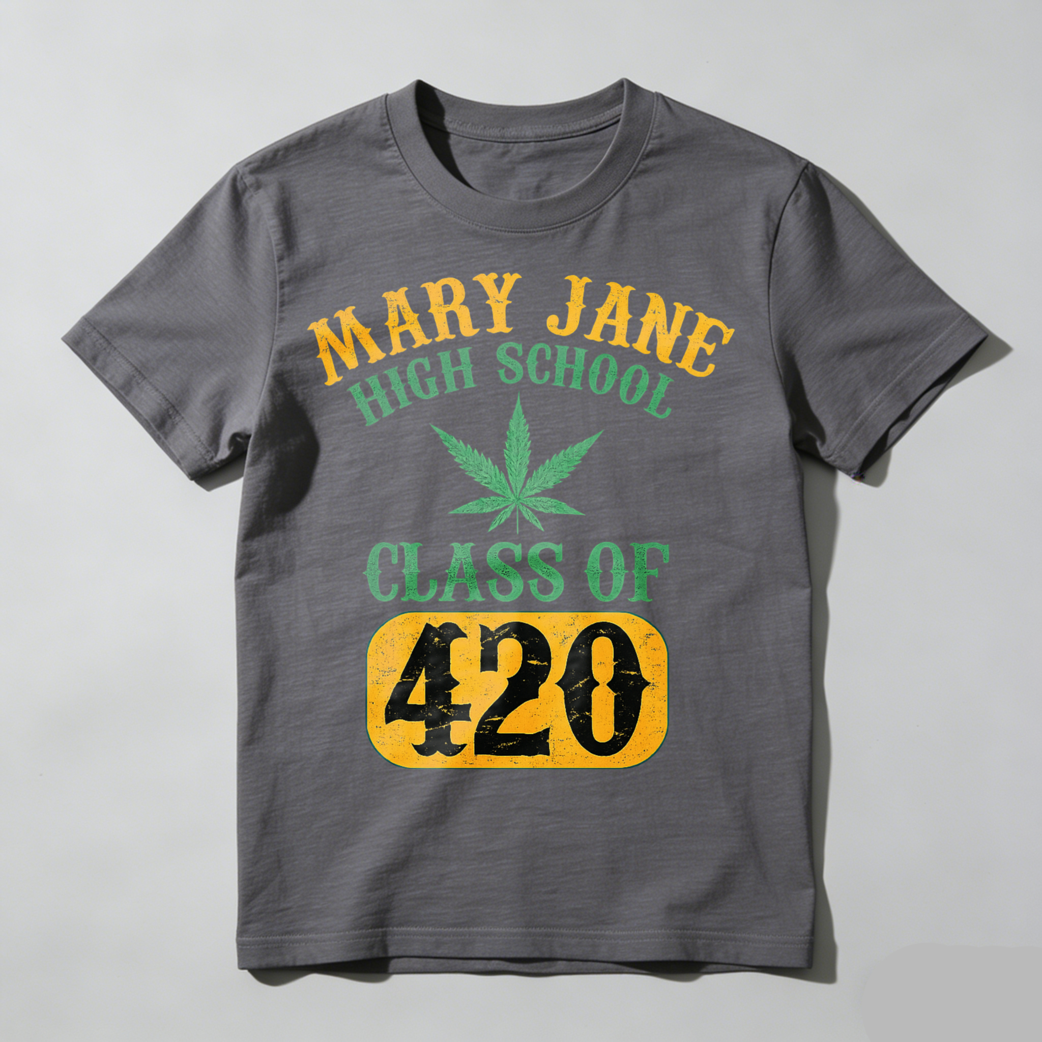 Mary Jane High School Class Of 420 T Shirt Black Cotton Graphic Tee Men Women Unisex Casual Wear