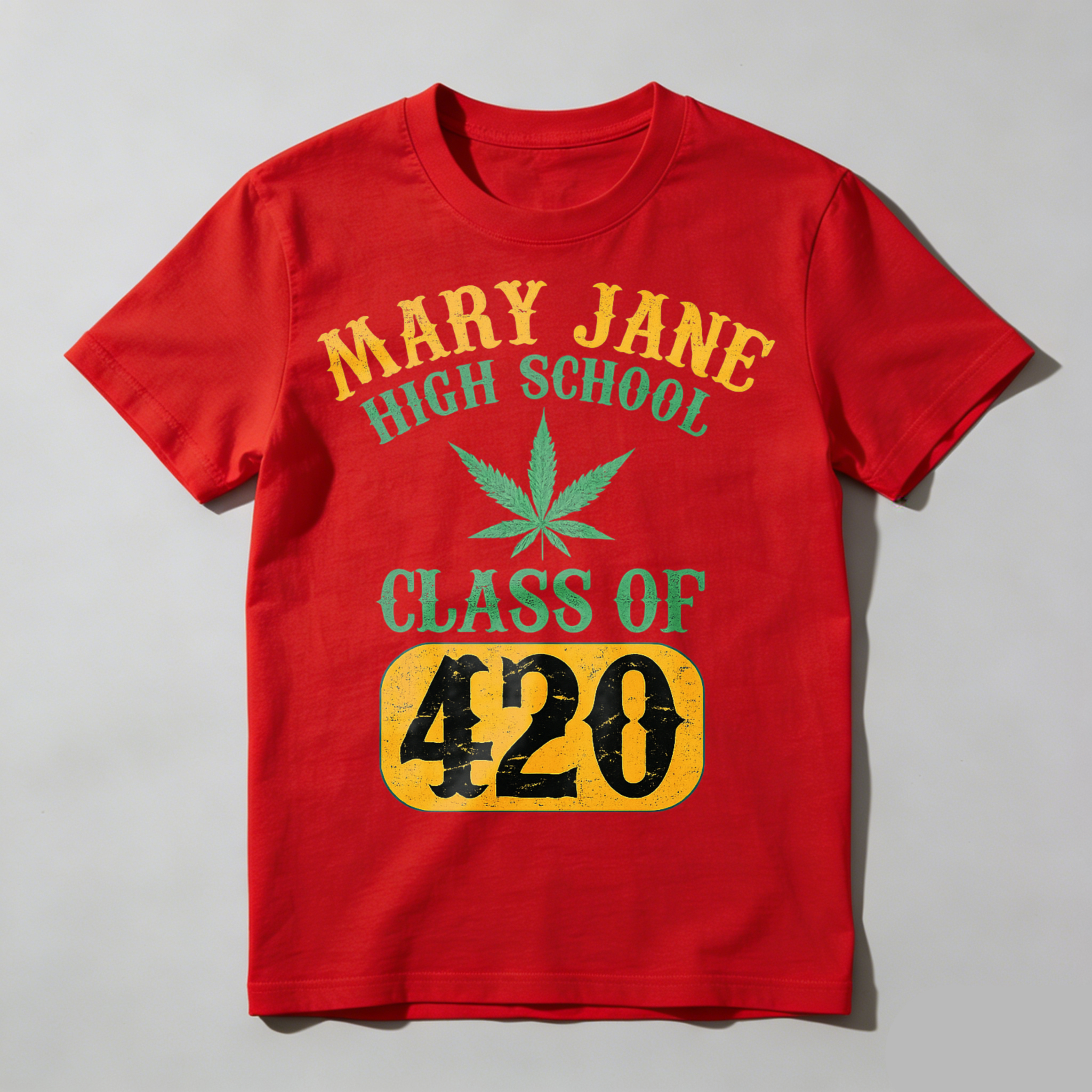 Mary Jane High School Class Of 420 T Shirt Black Cotton Graphic Tee Men Women Unisex Casual Wear