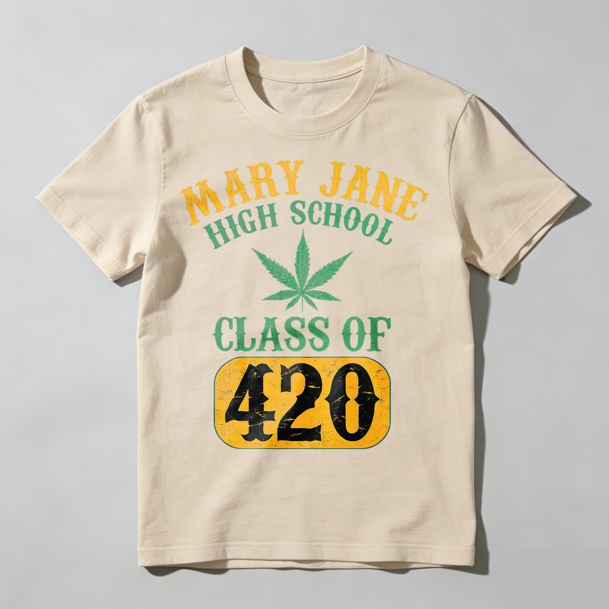 Mary Jane High School Class Of 420 T Shirt Black Cotton Graphic Tee Men Women Unisex Casual Wear