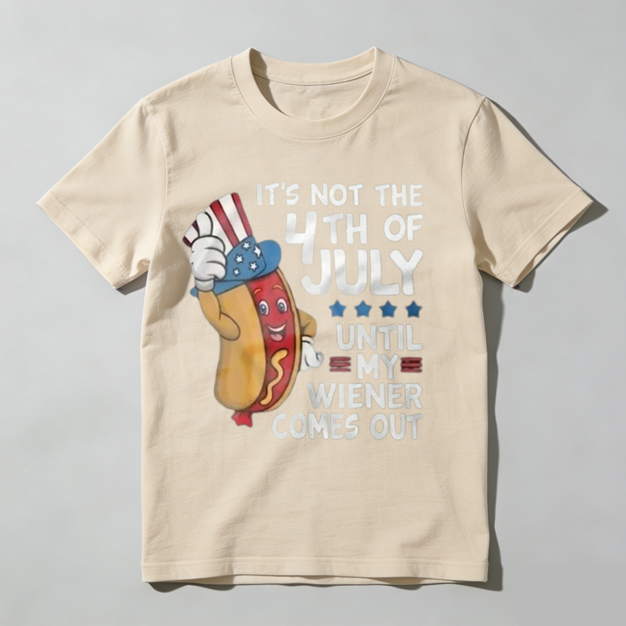 Its Not The 4th Of July Until The Wiener Comes Out Patriotic Hot Dog T-Shirt