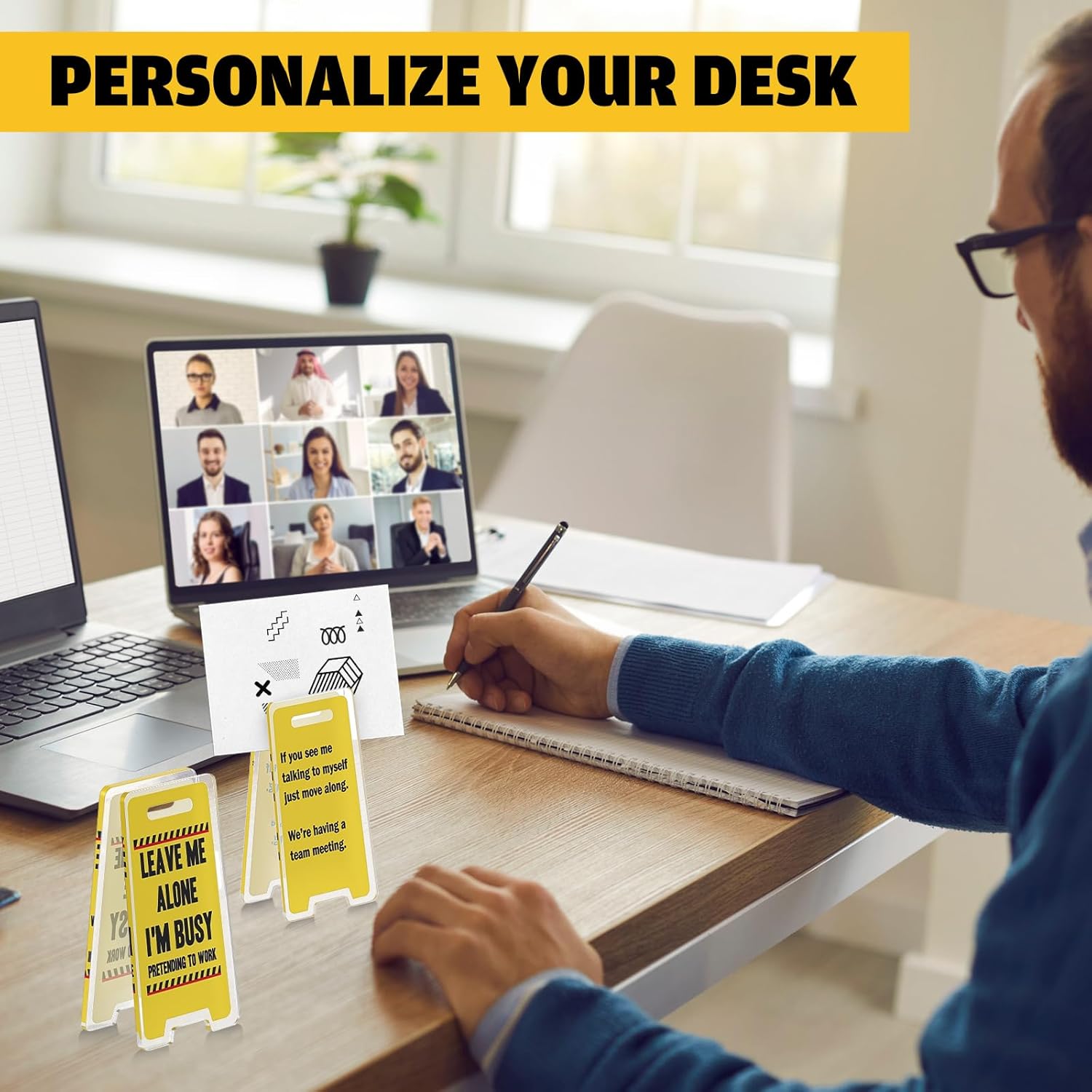 Funny Acrylic Desktop Warning Sign 10Pcs Desk Messages Clip Humor Gag Gift for Boss Employees Coworkers Office Classroom Home Waterproof Meme Sticker Adhesive Stickers Outdoor Fun DealsForYou