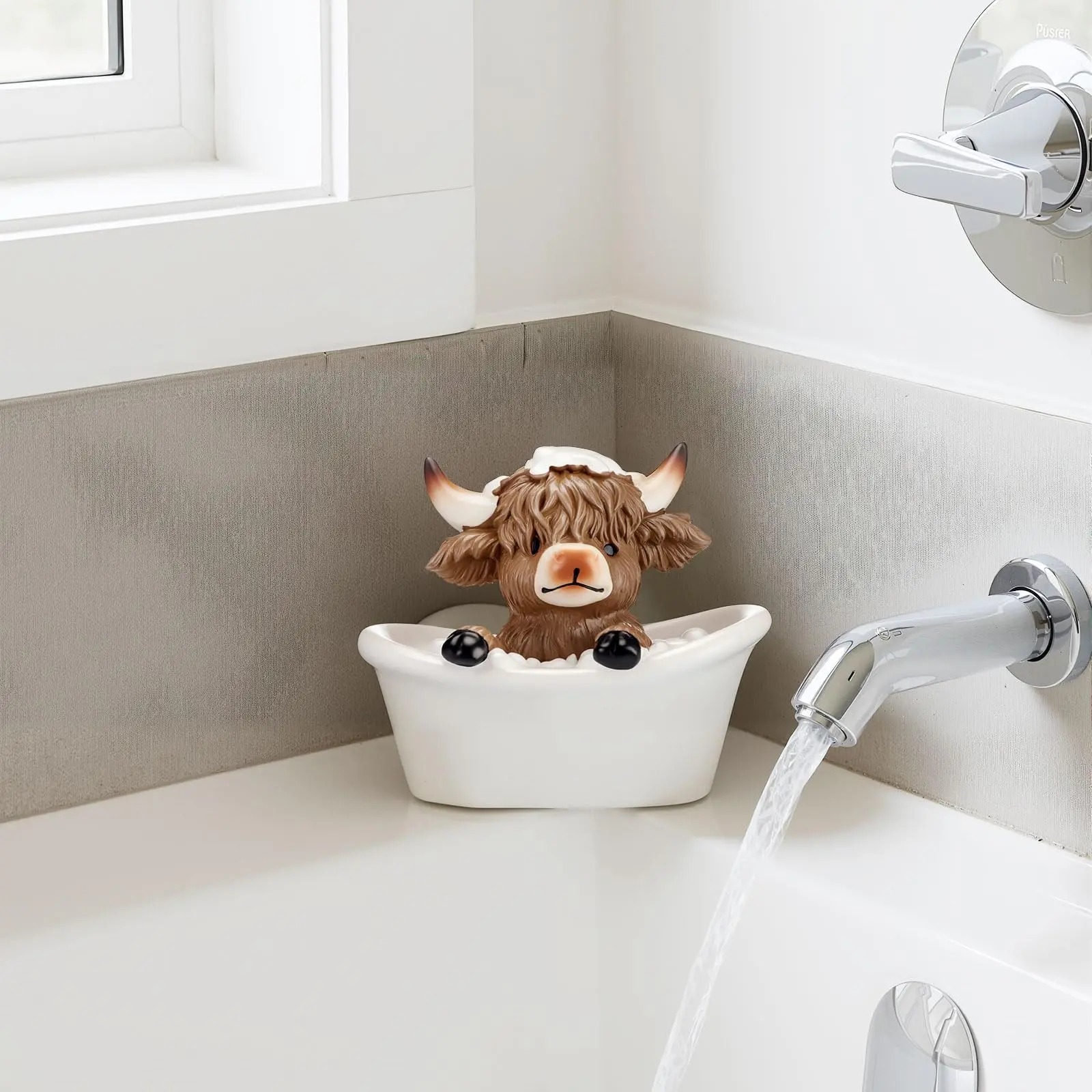 Halloween Highland Cow Statue Fall Cattle Figures 3D Highland Cattle Ornament Halloween Gift Christmas Gift Cute Decoration for Home, Halloween Party Season Decor, Housewarming Gift, Bathroom Decor, 2/3pcs