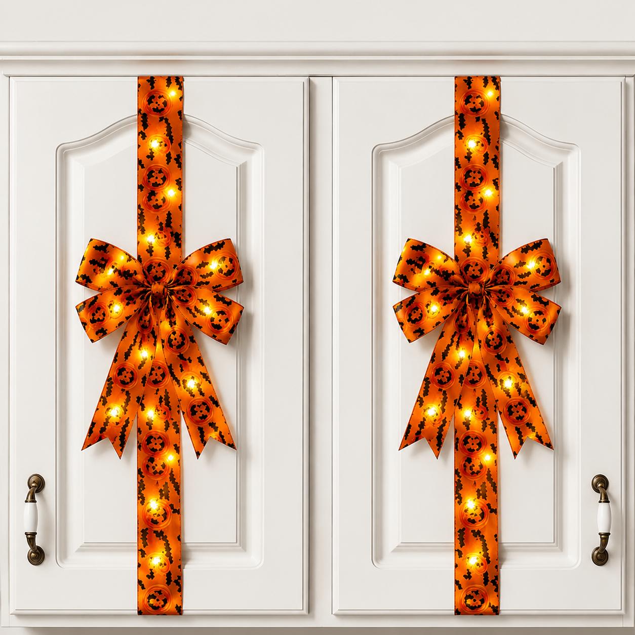 Holiday Halloween Cabinet Door Fringe Lime Red Large Bow Wreath 79 x 2.4 Inches Polyester Fiber AAA Batteries Festive Home Decoration Holiday Halloween Cabinet Door Fringe Lime Red Large Bow Wreath 79 x 2.4 Inches Polyester Fiber AAA Batteries Festive Home Decoration
