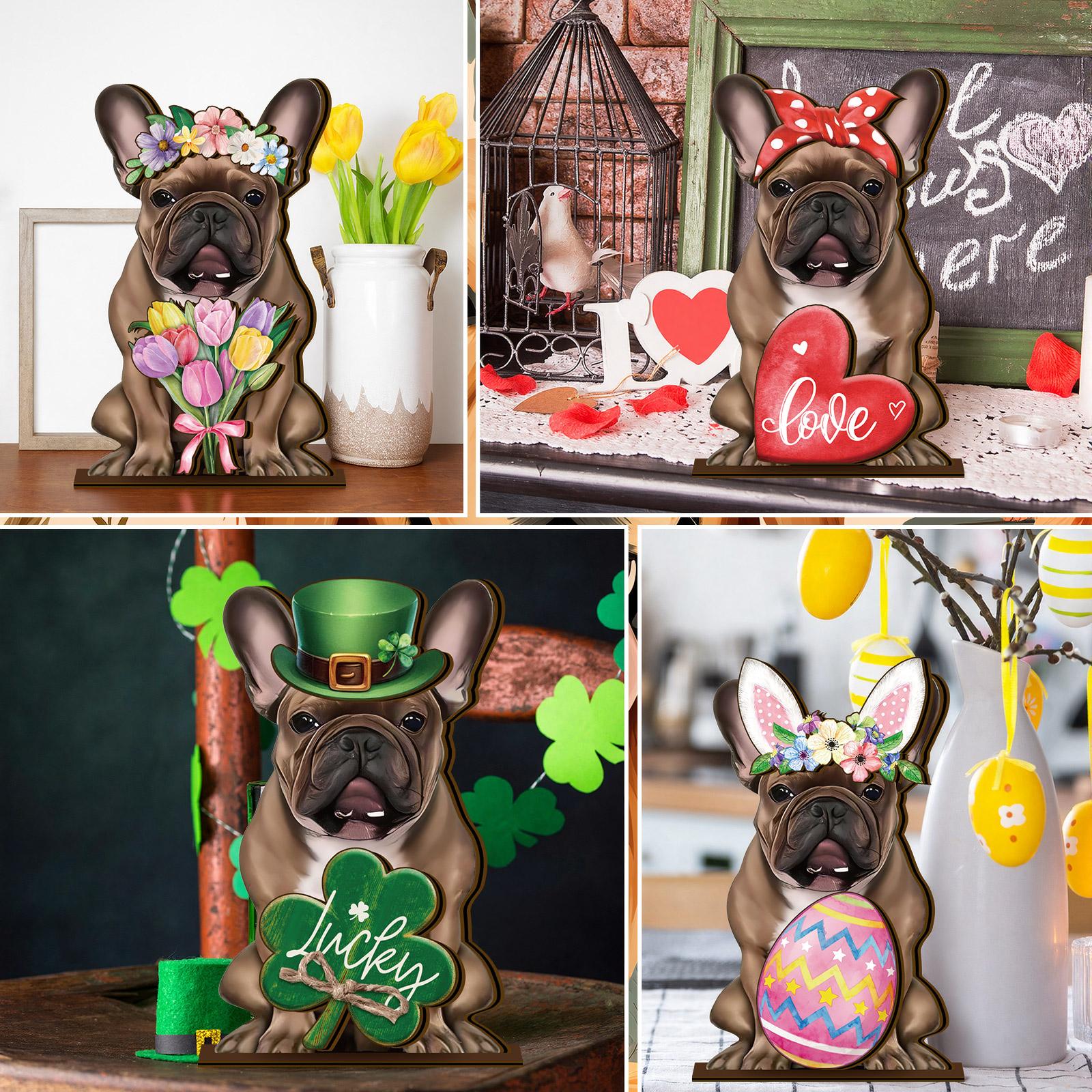 Gejoy Cat Sign Gift Halloween Decor Cat Ornaments Wooden Sign Cat Desk Decor Interchangeable Pet Decor with Magnet Detachable Hats for Summer Halloween Autumn Holiday Seasonal Birthday Party, Gift for Pet Owning Families and Cat Lovers