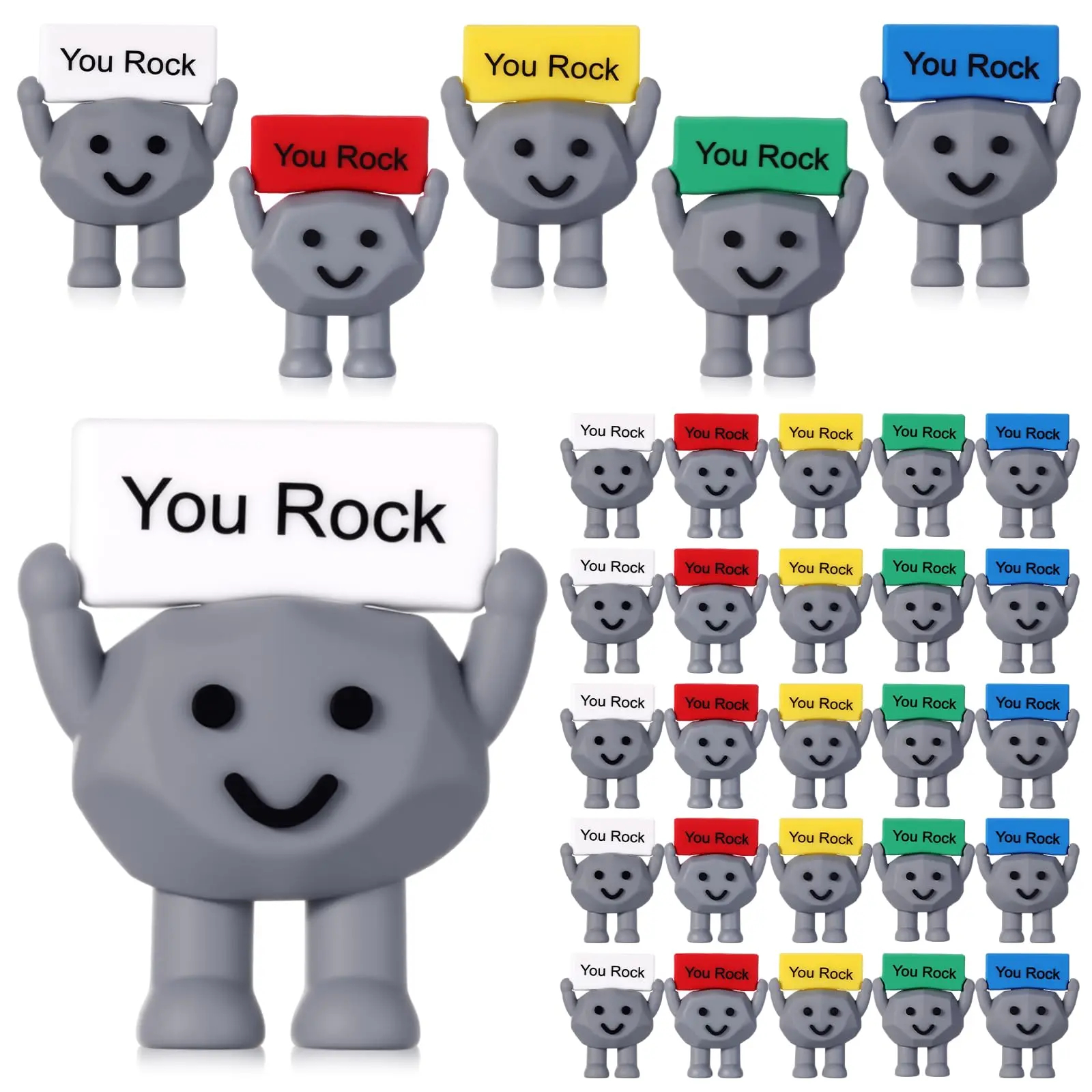 You Rock Figurine Back to School Gift Positive Office Gift Mini Stone Statue 3D Ornament Motivational Desktop Decor for coworkers Students Teachers Employee Appreciation Gift for Birthday Party Favors
