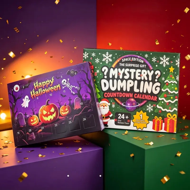 Christmas Squishy Advent Calendar Bundle | Halloween & Holiday Fidget Toy Countdown Calendars, 24 Surprise Squishies Each