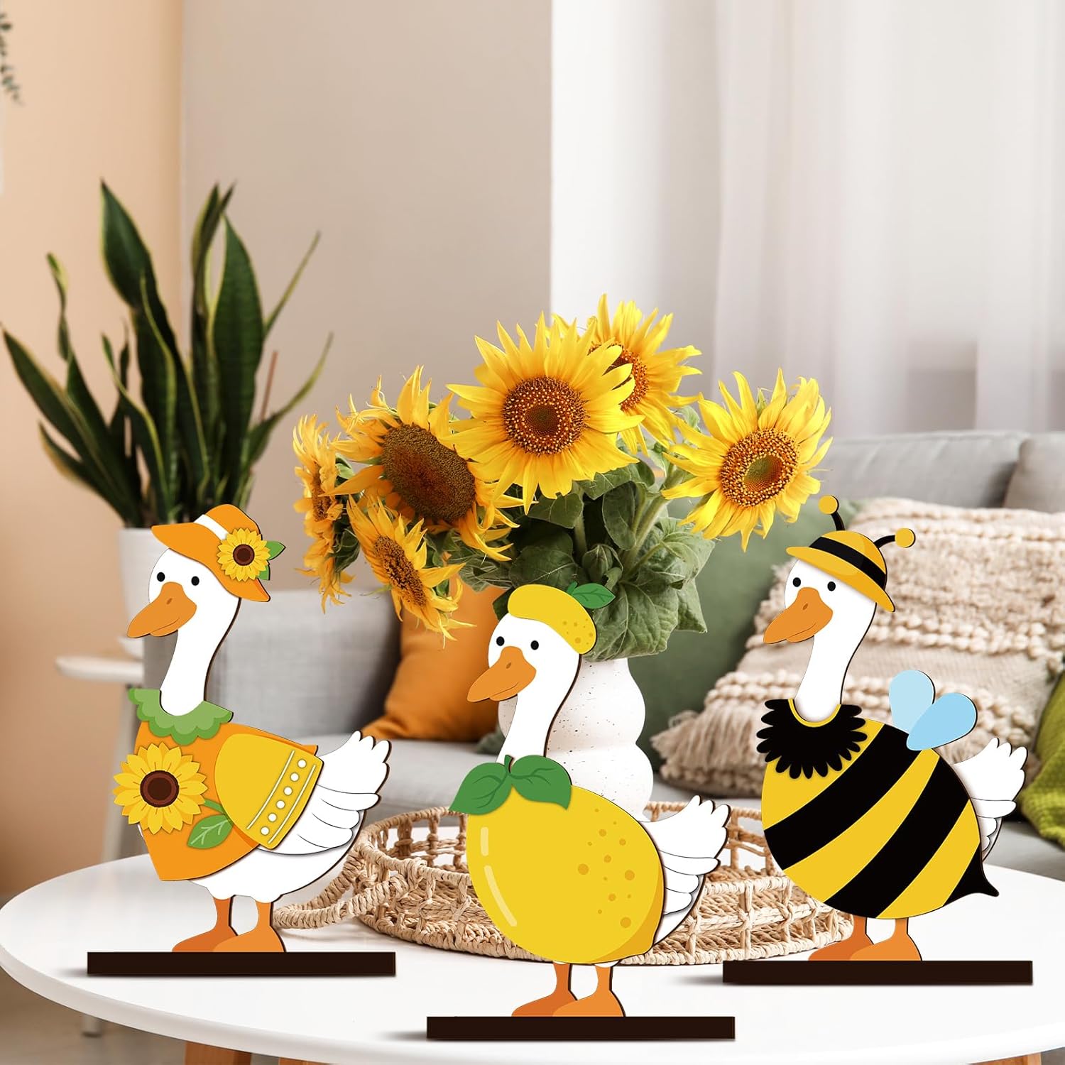 Gejoy Magnetic Interchangeable Goose Sign - Rustic Farmhouse Wooden Welcome Decor, Halloween Things for Front Door Porch Accessories, House Decor Entryway Hanging Housewarming Gift, Wall Hanging