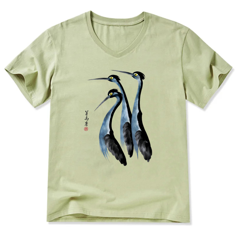 Blue Heron Birds Nature Art T Shirt For Men Women Casual Wear Design