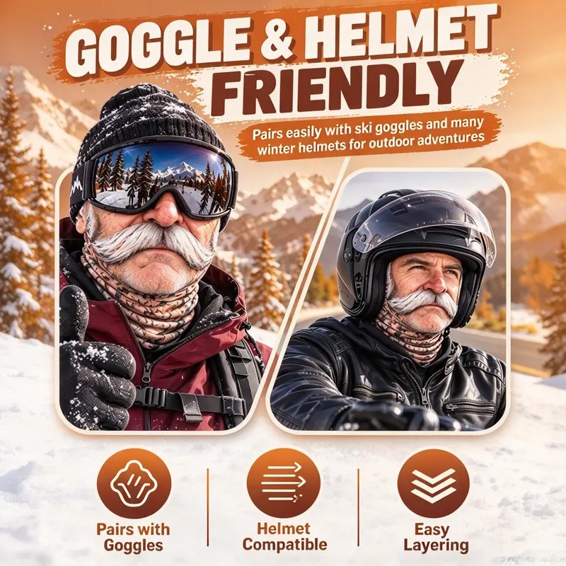 Funny Realistic 3D Printed Ski Mask - Full Face Winter Balaclava for Elderly, Festive & Party Masks Accessory