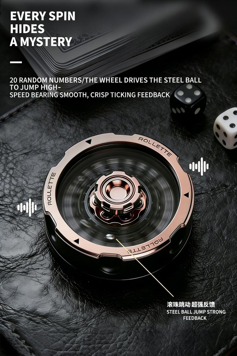 Single Piece D20 Lucky Wheel, Edc Metal Mechanical Finger Spinner Toy, Smooth Rotation Stress Relief, Portable Cool Accessory for Adults, Stress Relief Gadget