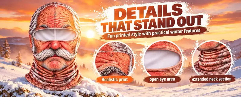 Funny Realistic 3D Printed Ski Mask - Full Face Winter Balaclava for Elderly, Festive & Party Masks Accessory Funny Realistic 3D Printed Ski Mask - Full Face Winter Balaclava for Elderly, Festive & Party Masks Accessory