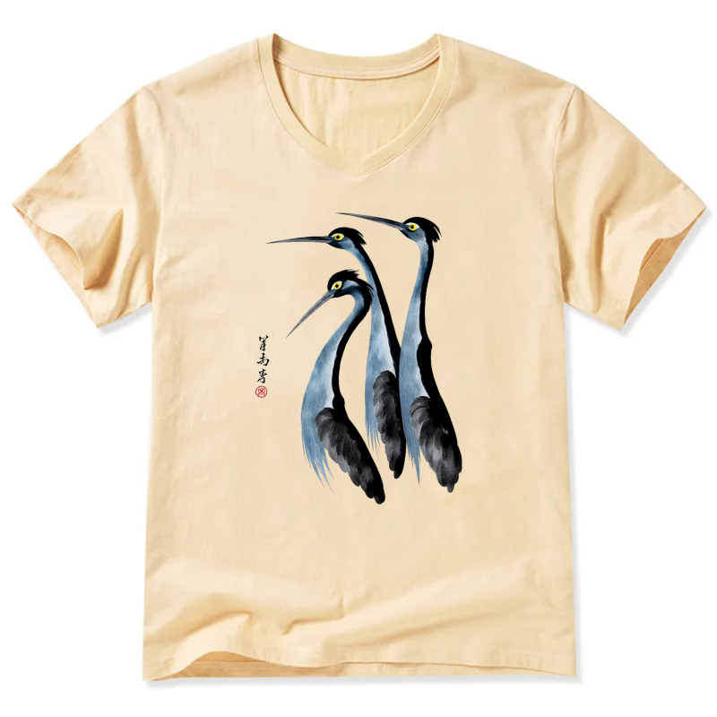 Blue Heron Birds Nature Art T Shirt For Men Women Casual Wear Design