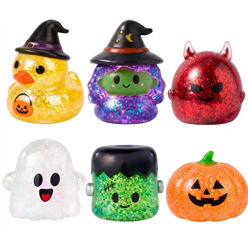 24pcs/60pcs/100Pcs/6pcs Halloween Mochi Squishy Toys, Halloween Toys for Halloween Party Favors, Halloween Sensory Stress Relief Toys Bulk, Trick or Treats Classroom Prizes Gifts Goodie Bag Fillers