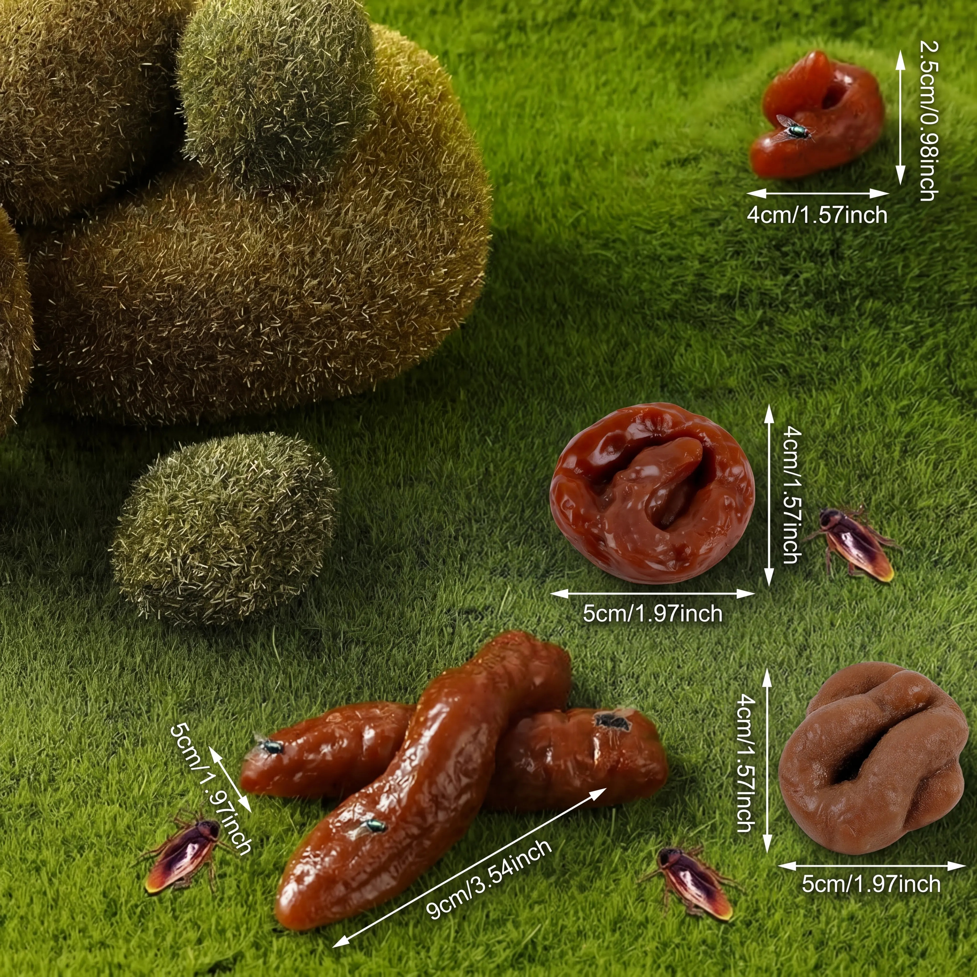 Fake Poop 7/8 Pcs Realistic Prank Poop Props Brown Soft Poop Fun Party Supplies Prank Games with Friends Family Classmates Fake Turd Gifts Perfect for Office Pranks Pet Pranks Birthday Funny Gift for Father's Day