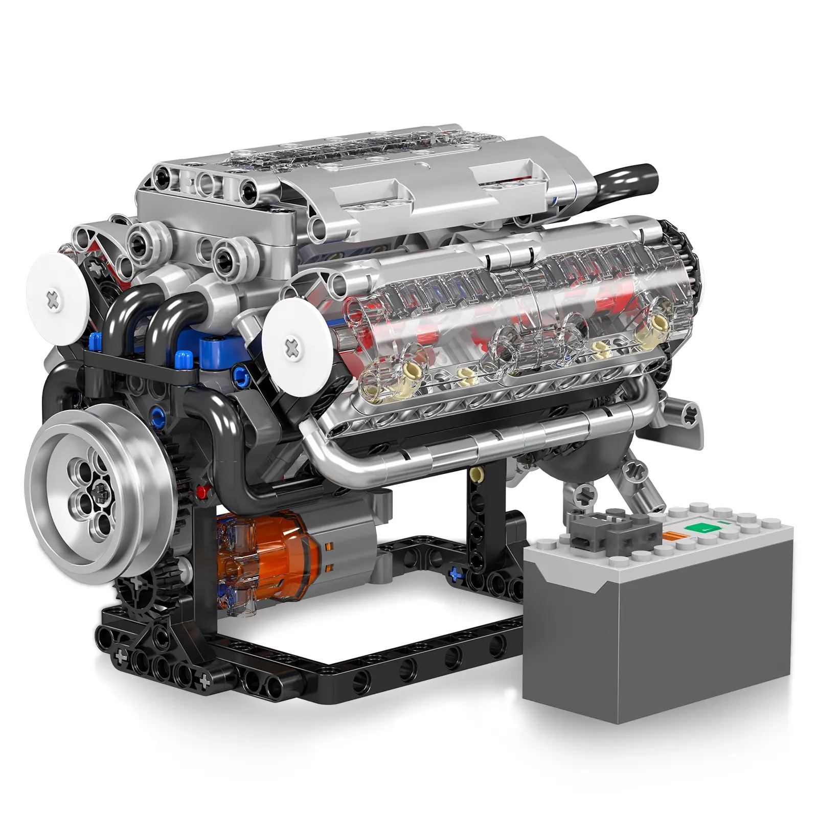 Mould King 10088 Realistic V8 Engine ABS Plastic Blocks Model Building Kit, 535-Piece DIY Engineering Craft Ideas, 7.6x5x5in Open Ended Play STEM Project, Gift for 12+ Teens/Adults (Father's Day/Birthday)