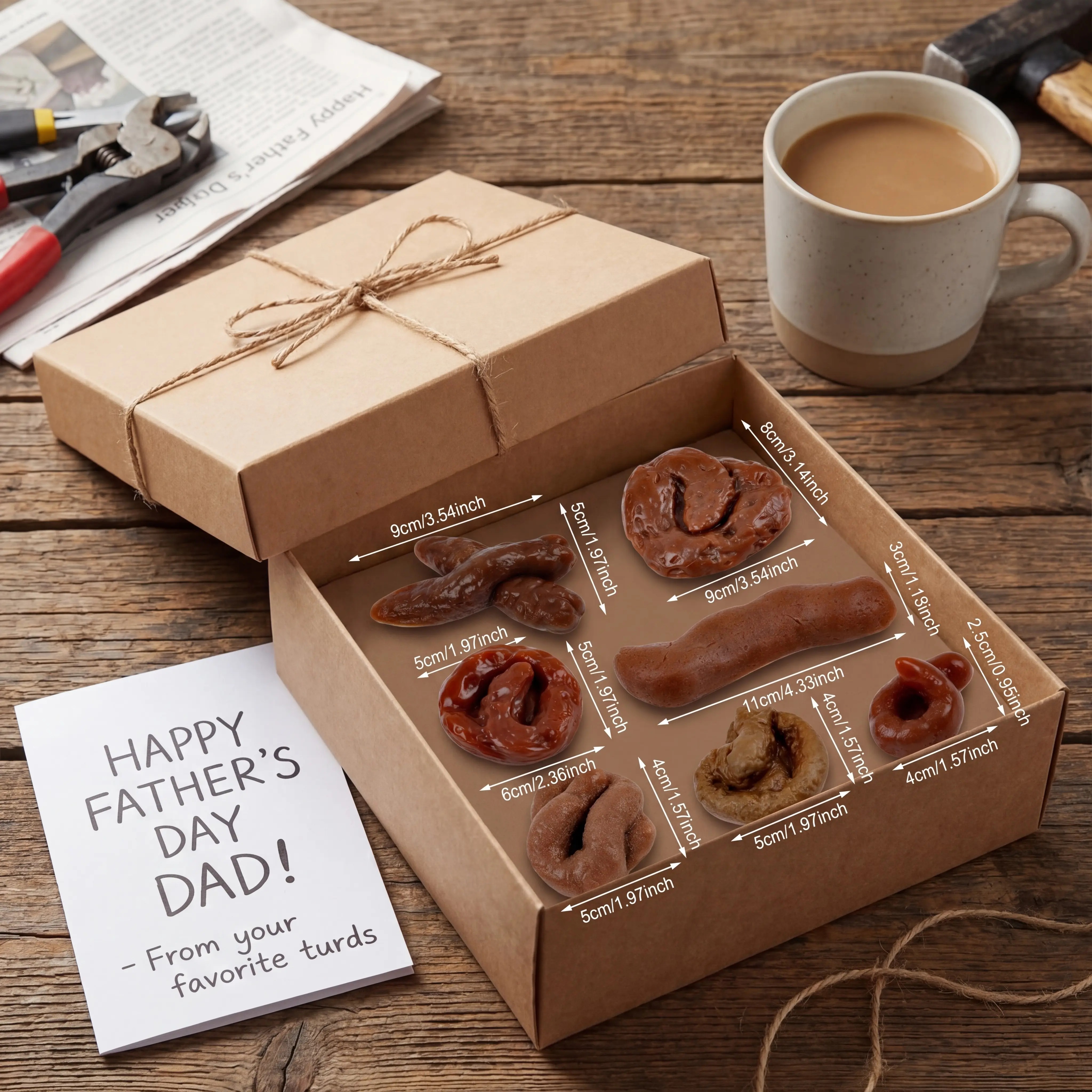 Fake Poop 7/8 Pcs Realistic Prank Poop Props Brown Soft Poop Fun Party Supplies Prank Games with Friends Family Classmates Fake Turd Gifts Perfect for Office Pranks Pet Pranks Birthday Funny Gift for Father's Day