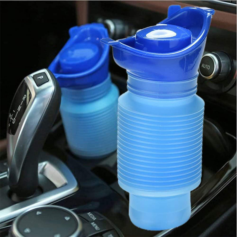 Foldable portable urinal for use during car journeys
