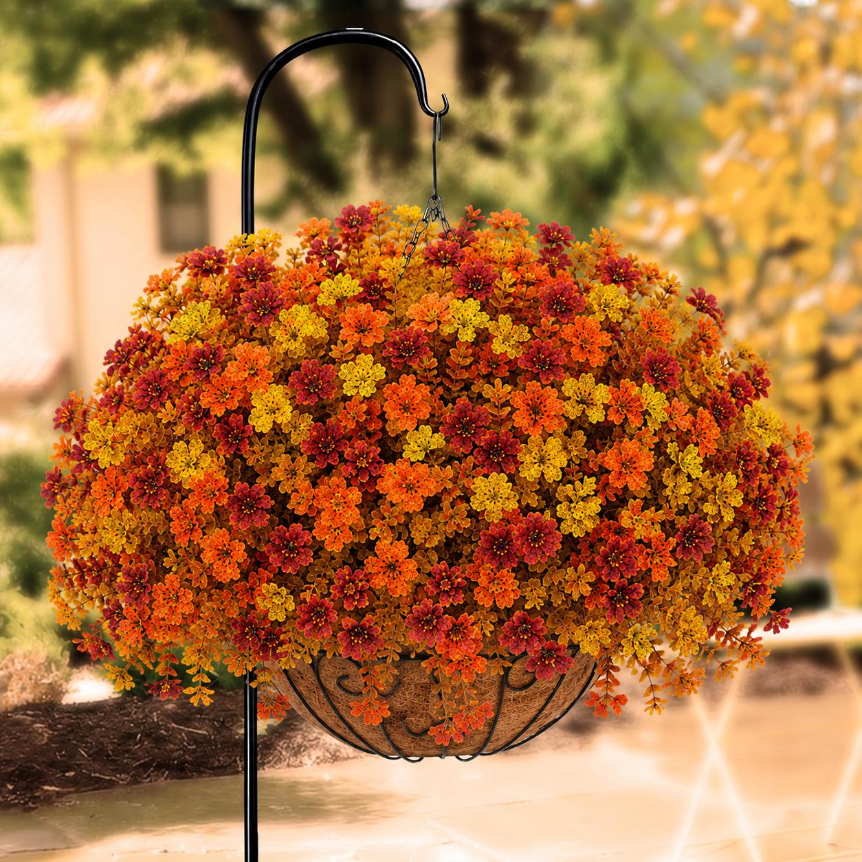 Fall Artificial Flower Halloween (6/12/24pcs/set), UV Resistant Colorful Fake Flower, Decorative Bouquet for Home Garden Party Wedding Decor, Artificial Flowers Bouquet summerwin tiktokshopbacktoschool