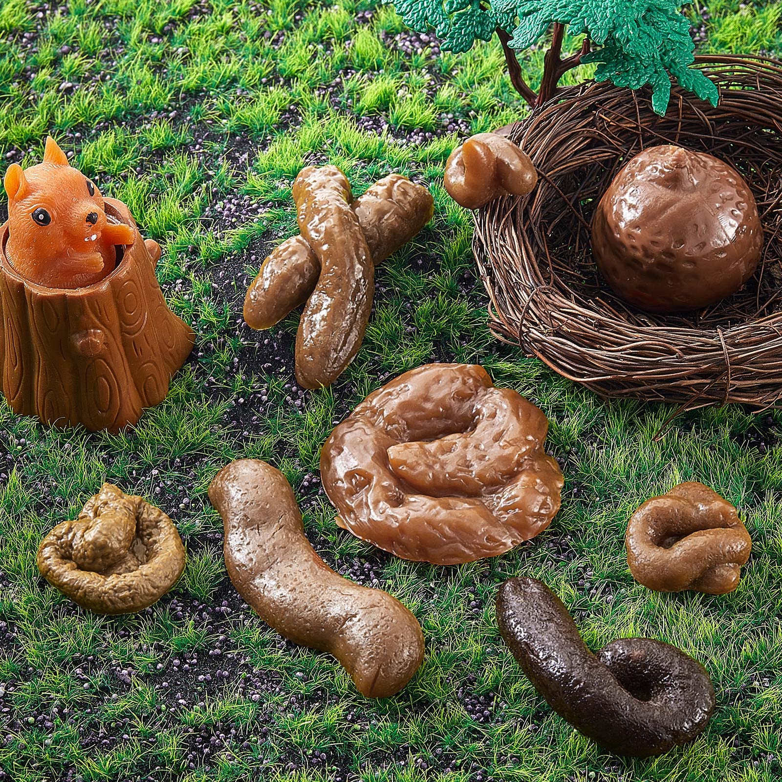 Gejoy Fake Poop 7/8 Pcs Realistic Prank Poop Props Brown Soft Poop Fun Party Supplies Prank Games with Friends Family Classmates Fake Turd Gifts Perfect for Office Pranks Pet Pranks Birthday Funny Gift for Father's Day