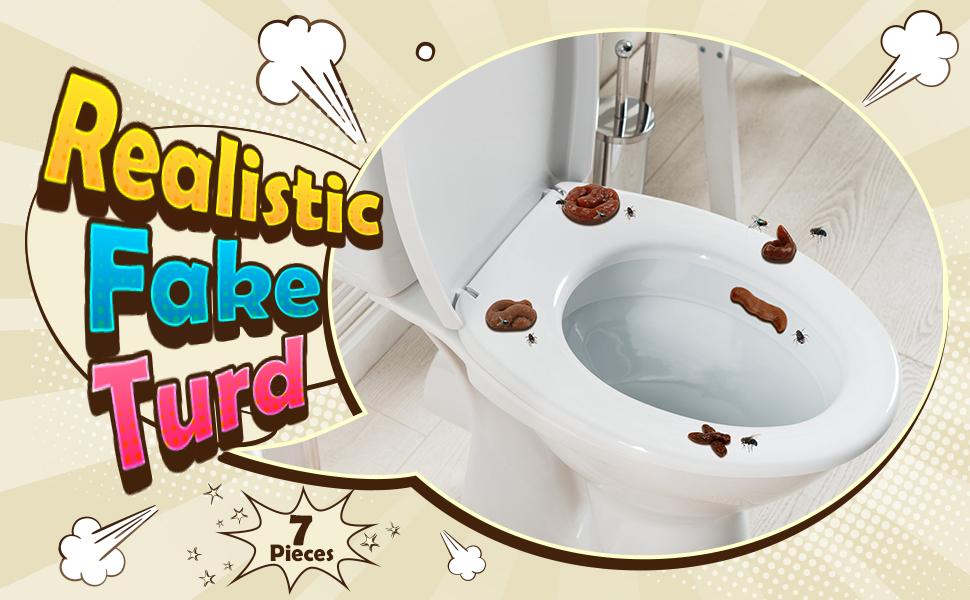 Gejoy Fake Poop 7/8 Pcs Realistic Prank Poop Props Brown Soft Poop Fun Party Supplies Prank Games with Friends Family Classmates Fake Turd Gifts Perfect for Office Pranks Pet Pranks Birthday Funny Gift for Father's Day
