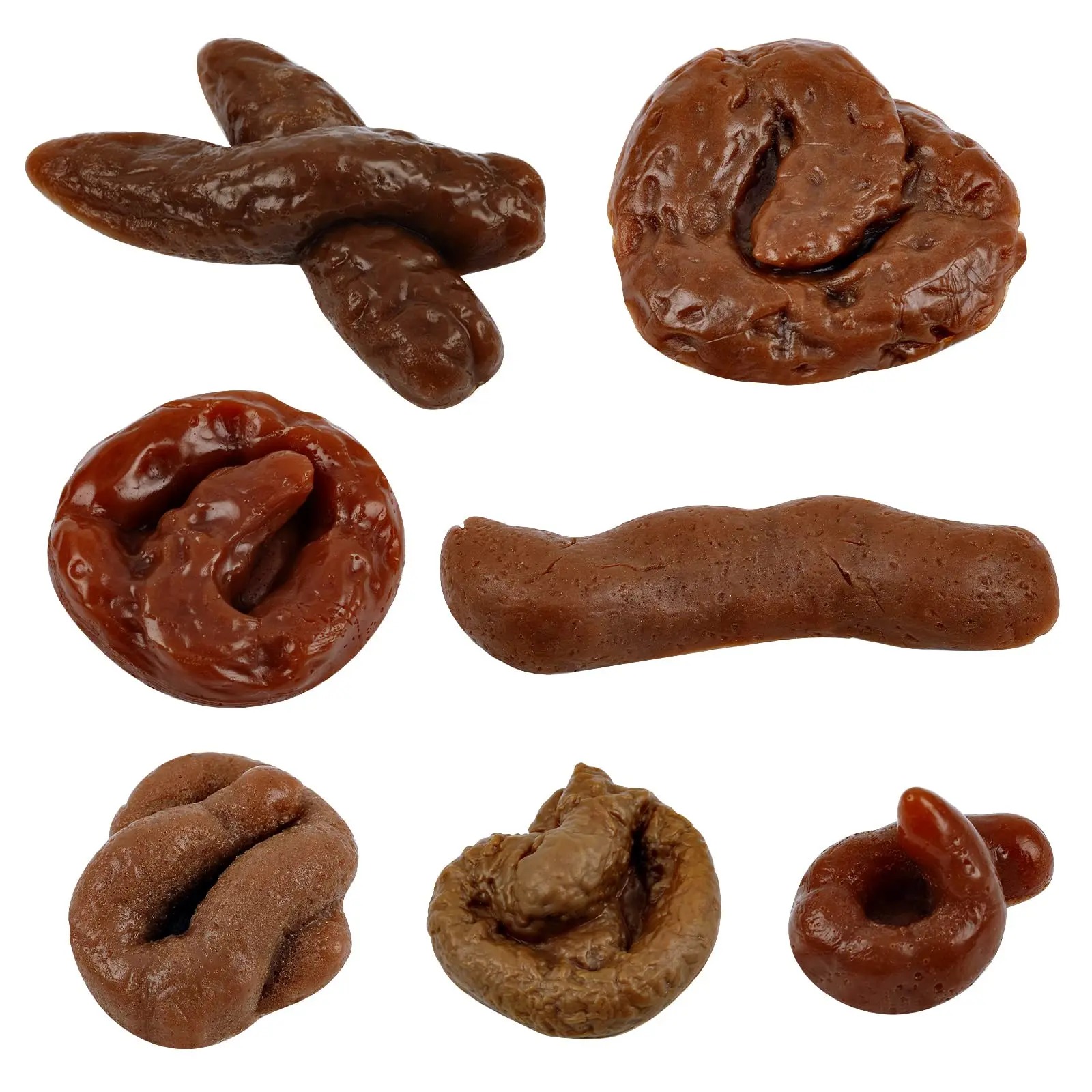 Fake Poop 7/8 Pcs Realistic Prank Poop Props Brown Soft Poop Fun Party Supplies Prank Games with Friends Family Classmates Fake Turd Gifts Perfect for Office Pranks Pet Pranks Birthday Funny Gift for Father's Day