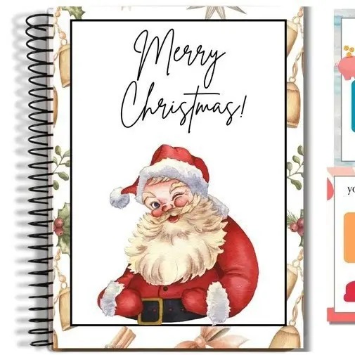 Christmas Gift Card Book, DIY Spiral-Bound Christmas Gift Card Holder Book, 5x7 Inch Colorful Design, Personalized Xmas Gifts for Family, Festive & Party Supplies