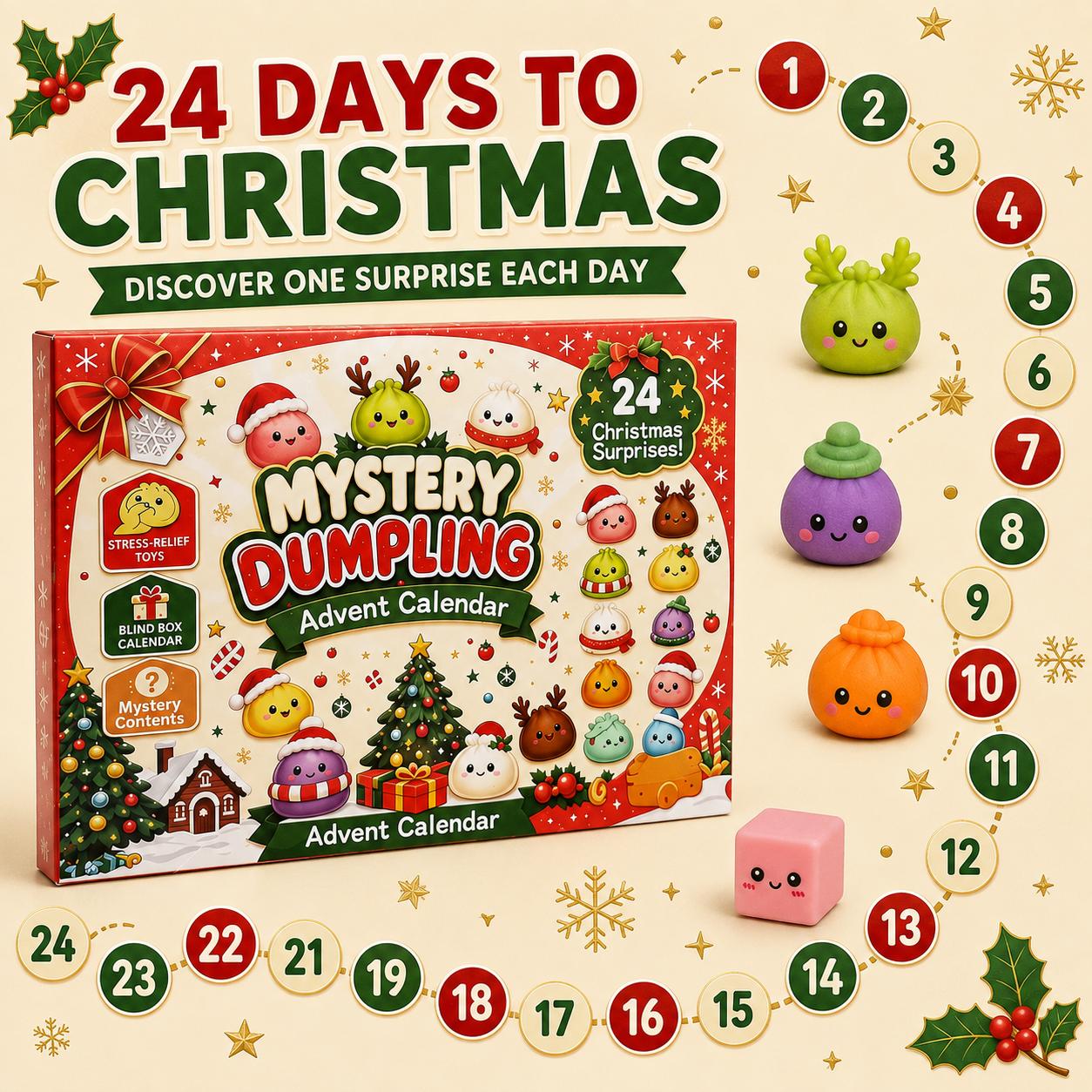 Christmas Mini Squishies Advent Calendar 2026, 24-Day Dumpling Squishy Toy Countdown Calendar with Glitter Squeeze Toys, Holiday Gift for Kids Christmas Mini Squishies Advent Calendar 2026, 24-Day Dumpling Squishy Toy Countdown Calendar with Glitter Squeeze Toys, Holiday Gift for Kids