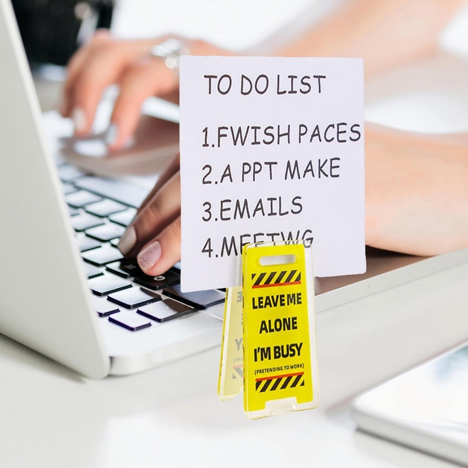 Funny Acrylic Desktop Warning Sign 10Pcs Desk Messages Clip Humor Gag Gift for Boss Employees Coworkers Office Classroom Home Waterproof Meme Sticker Adhesive Stickers Outdoor Fun DealsForYou