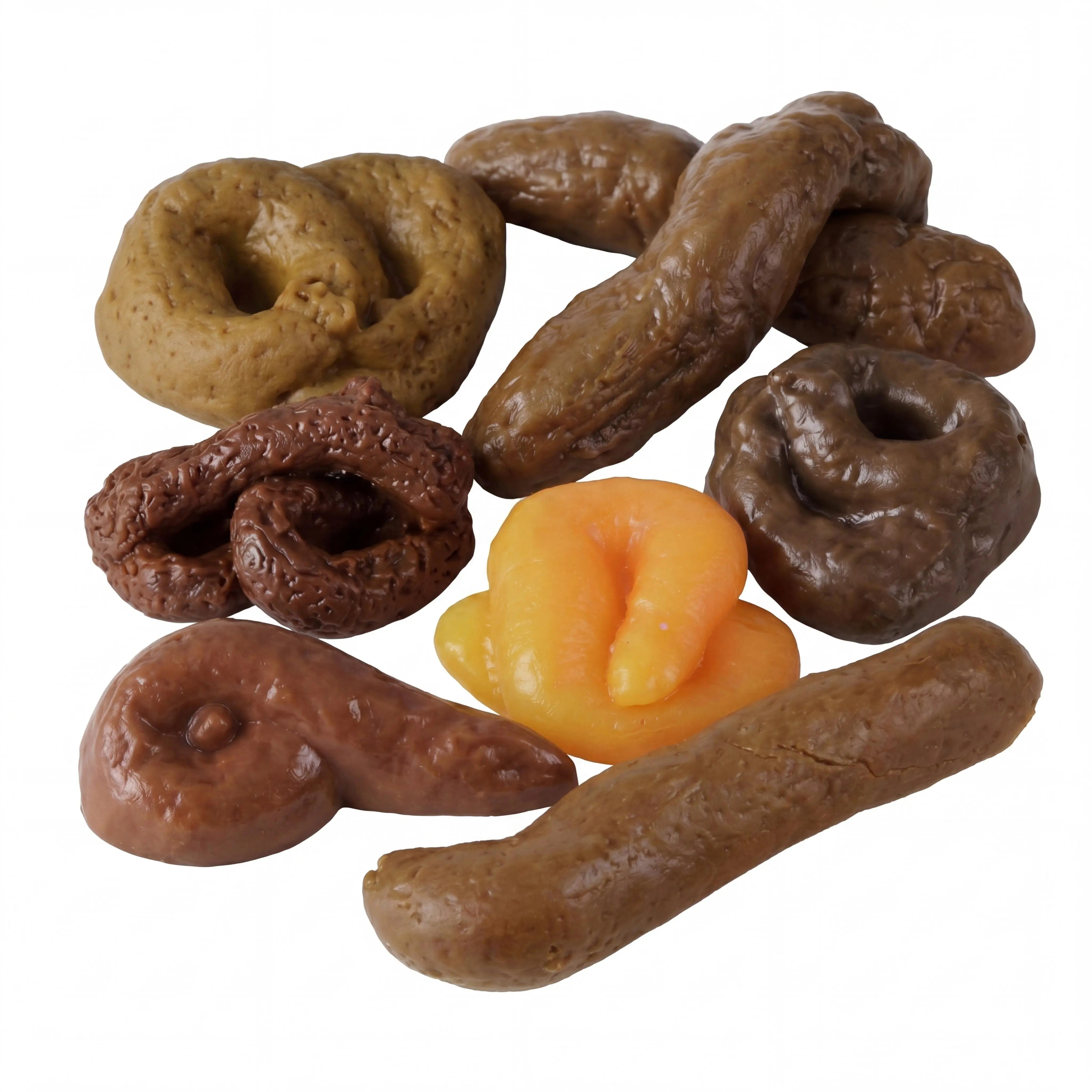 Fake Poop 7/8 Pcs Realistic Prank Poop Props Brown Soft Poop Fun Party Supplies Prank Games with Friends Family Classmates Fake Turd Gifts Perfect for Office Pranks Pet Pranks Birthday Funny Gift for Father's Day