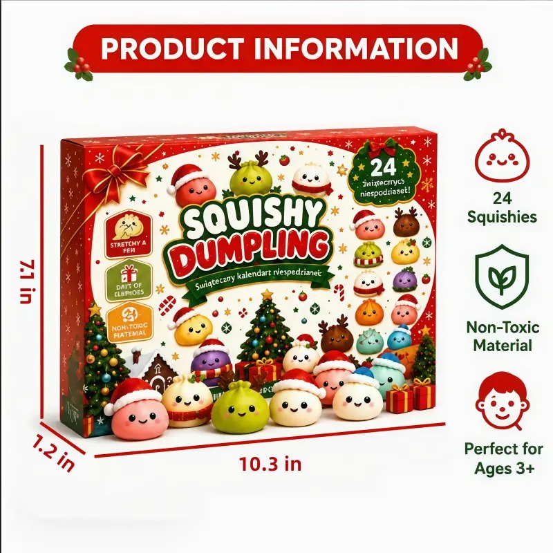 Christmas Squishy Advent Calendar Bundle | Halloween & Holiday Fidget Toy Countdown Calendars, 24 Surprise Squishies Each