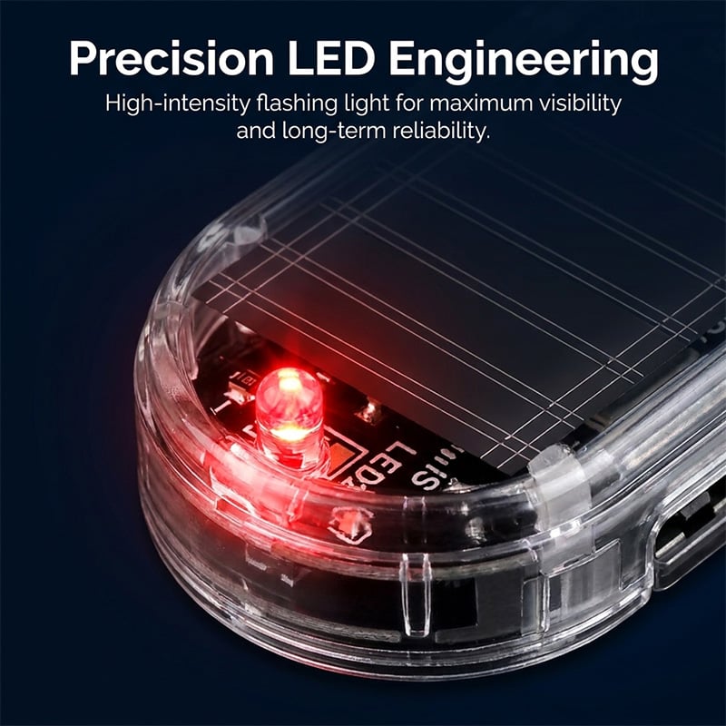 Solar-Powered Motion Sensor Simulated Car Alarm Light