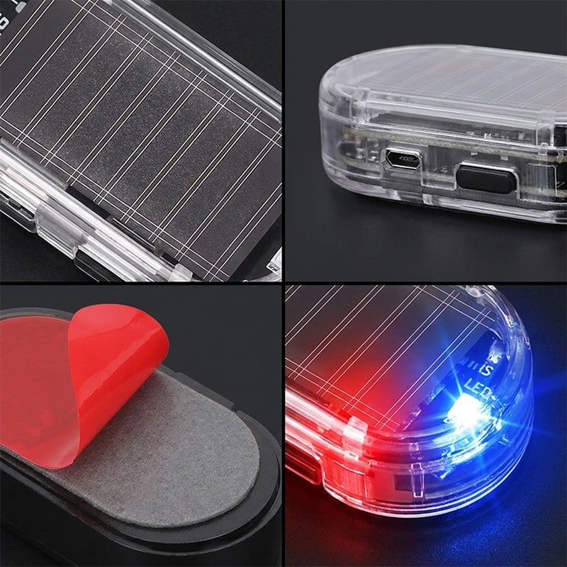 Solar-Powered Motion Sensor Simulated Car Alarm Light