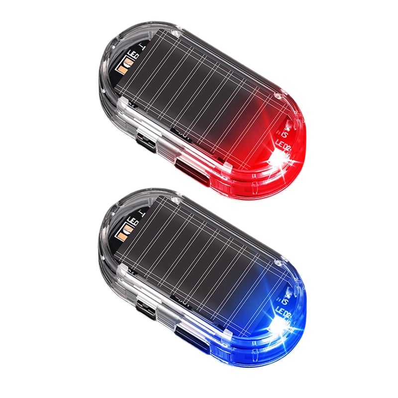 Solar-Powered Motion Sensor Simulated Car Alarm Light
