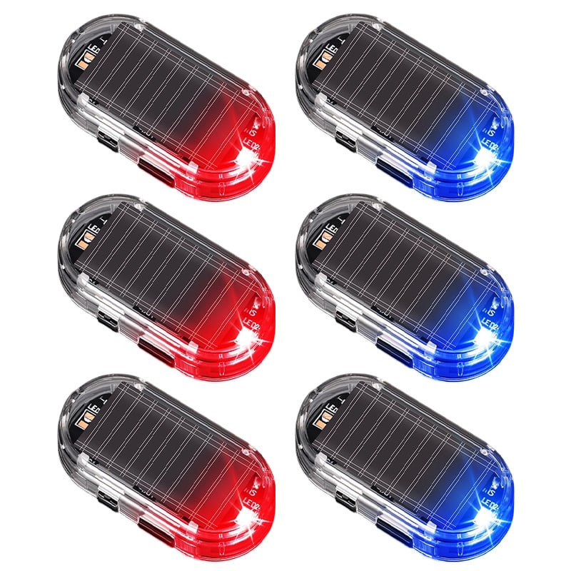 Solar-Powered Motion Sensor Simulated Car Alarm Light