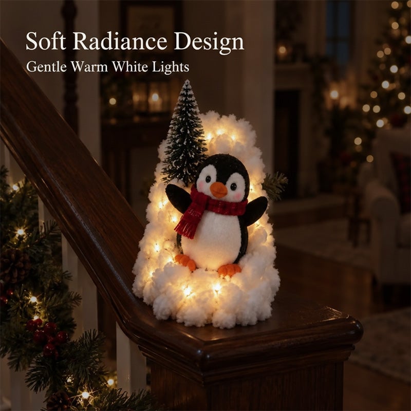 Penguin Christmas Stair Snow Decoration