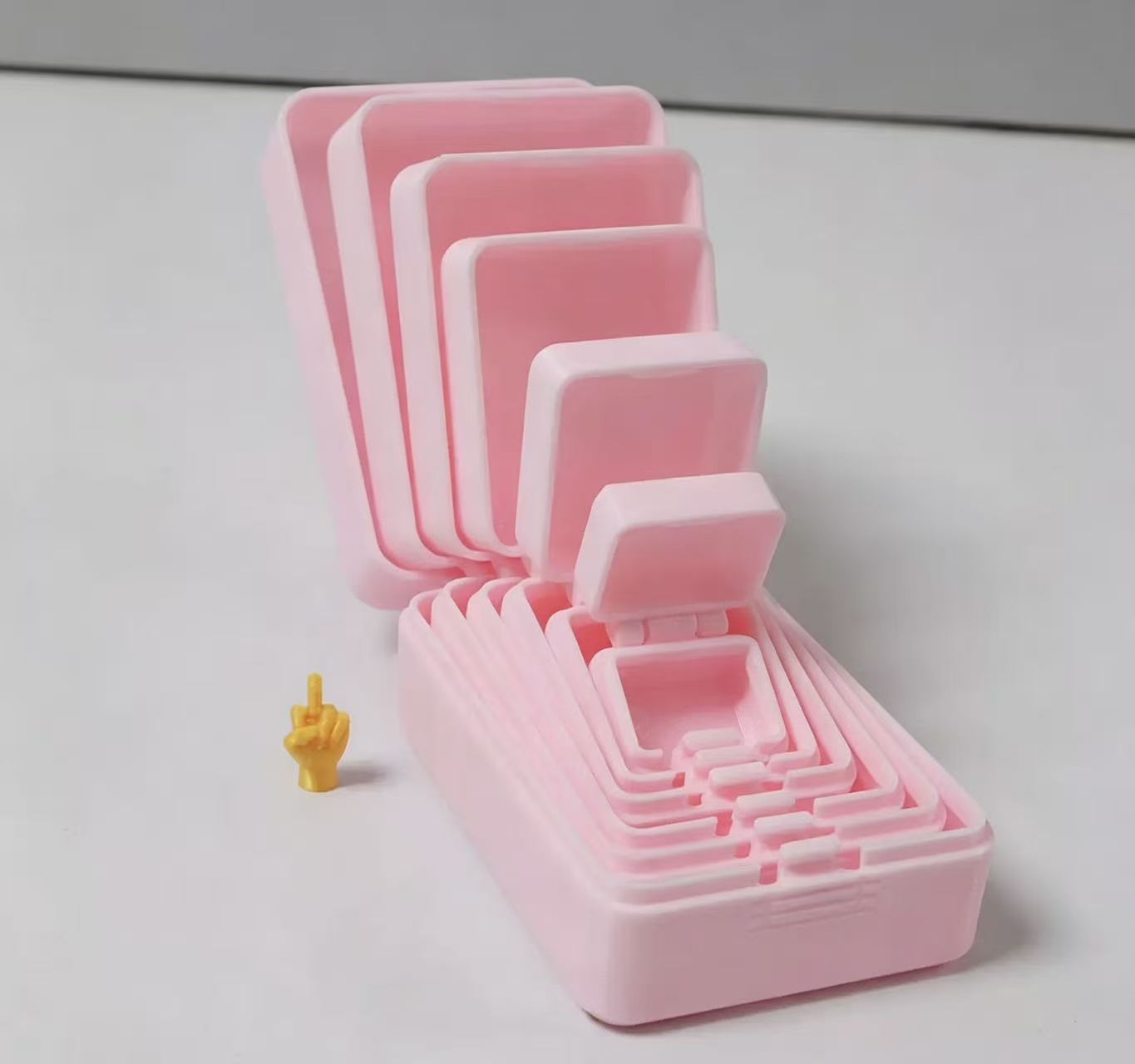 Plastic Multi-Layer Nesting Surprise Gift Box - 3D Print Novelty Prank Container for Adults, Funny Unboxing Experience for Halloween, Birthday Gifting