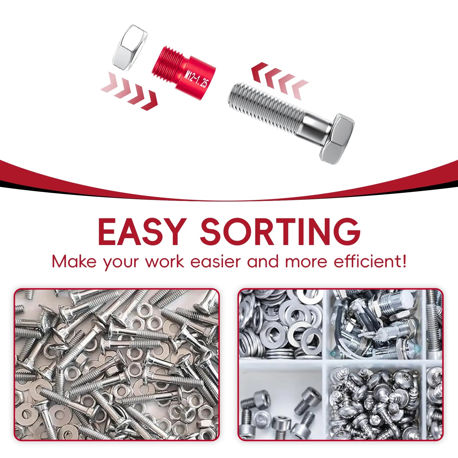 26/44PCS Nut and Bolt Thread Checker - Comprehensive Bolt Size and Thread Gauge Tool, Inch & Metric Sizes, with Handy Tool Box, Excellent for Home Garages and Car Repairs, Snapfixmate,