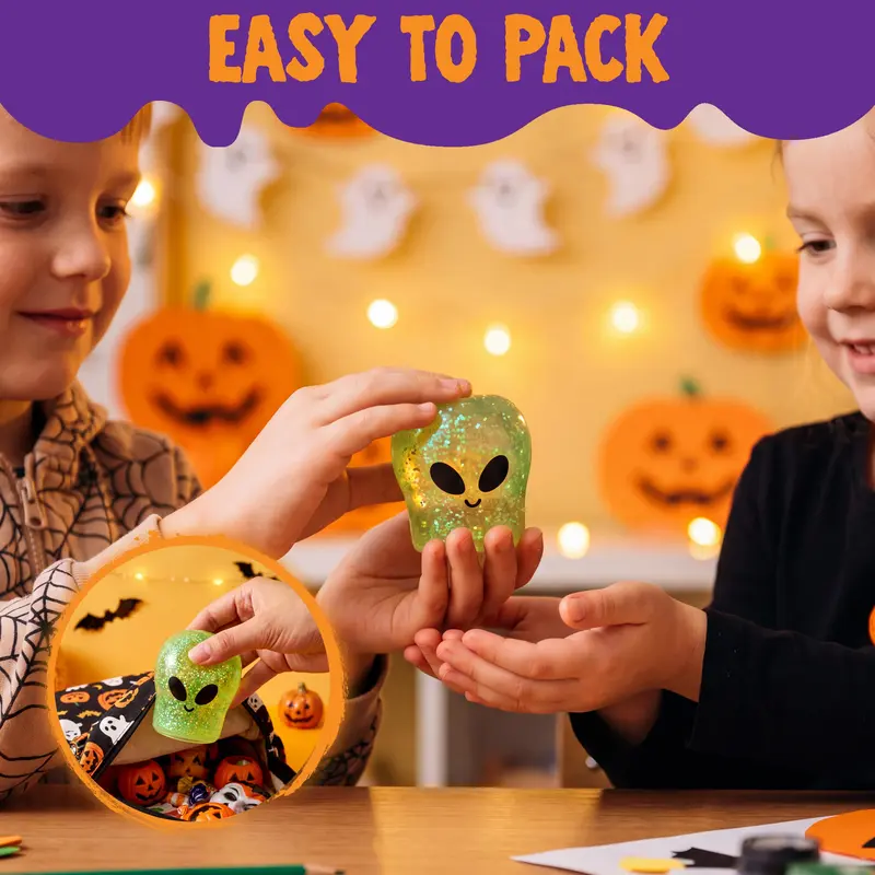 JOYIN 24pcs/60pcs/100Pcs/6pcs Halloween Mochi Squishy Toys, Halloween Toys for Halloween Party Favors, Halloween Sensory Stress Relief Toys Bulk, Trick or Treats Classroom Prizes Gifts Goodie Bag Fillers