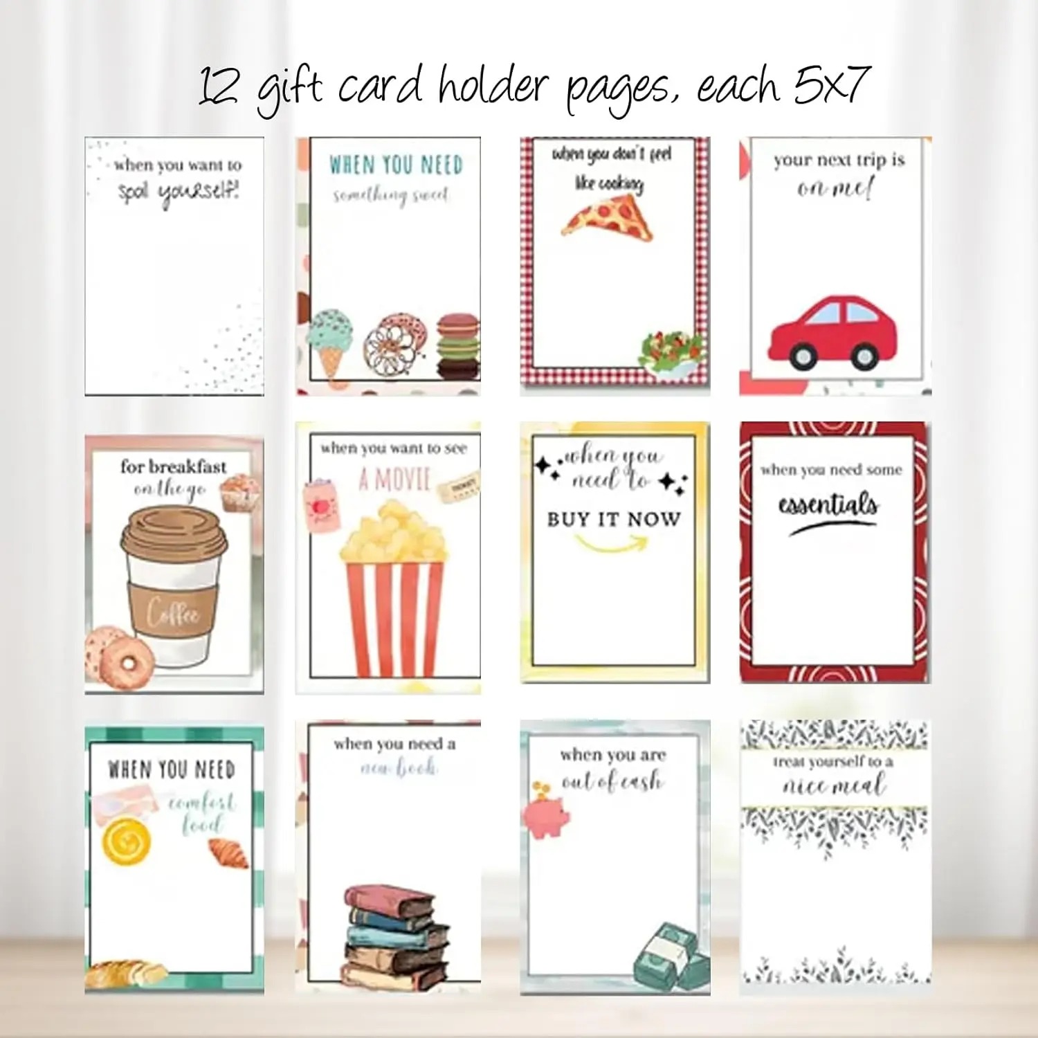 Christmas Gift Card Book, DIY Spiral-Bound Christmas Gift Card Holder Book, 5x7 Inch Colorful Design, Personalized Xmas Gifts for Family, Festive & Party Supplies