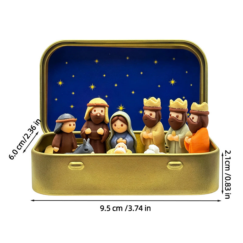 Mini Christmas Nativity Set size and dimensions