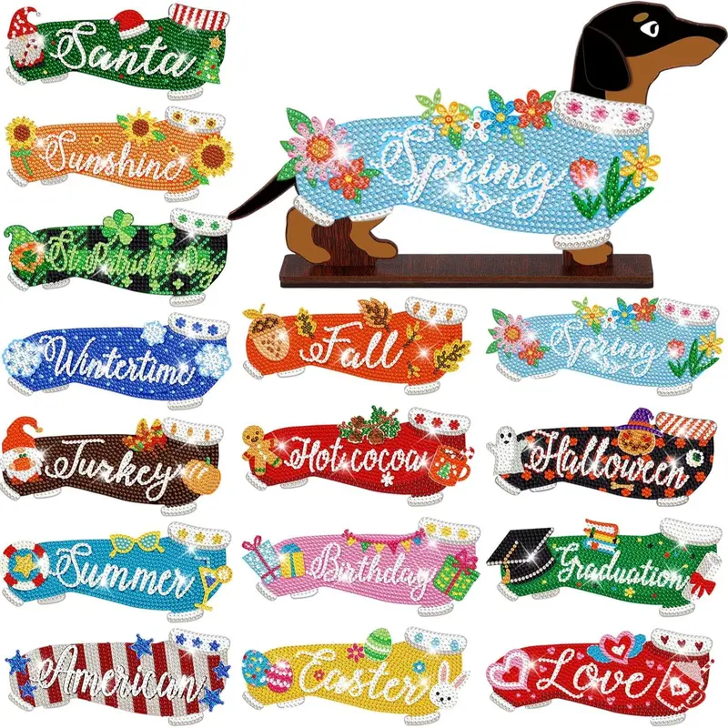 Pet Sign Gift Halloween Decor Cat Ornaments Wooden Sign Cat Desk Decor Interchangeable Pet Decor with Magnet Detachable Hats for Summer Halloween Autumn Holiday Seasonal Birthday Party, Gift for Pet Owning Families and Cat Lovers
