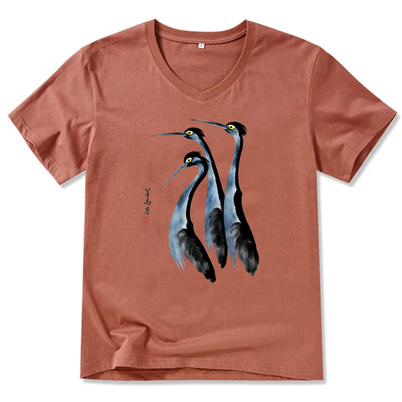 Blue Heron Birds Nature Art T Shirt For Men Women Casual Wear Design