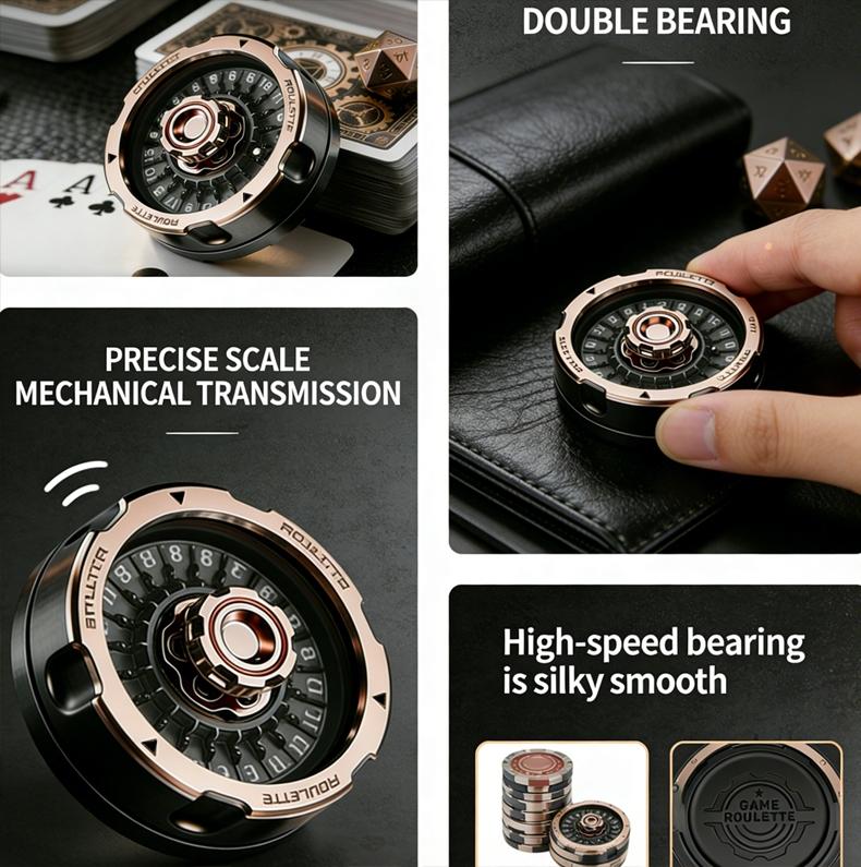 Single Piece D20 Lucky Wheel, Edc Metal Mechanical Finger Spinner Toy, Smooth Rotation Stress Relief, Portable Cool Accessory for Adults, Stress Relief Gadget