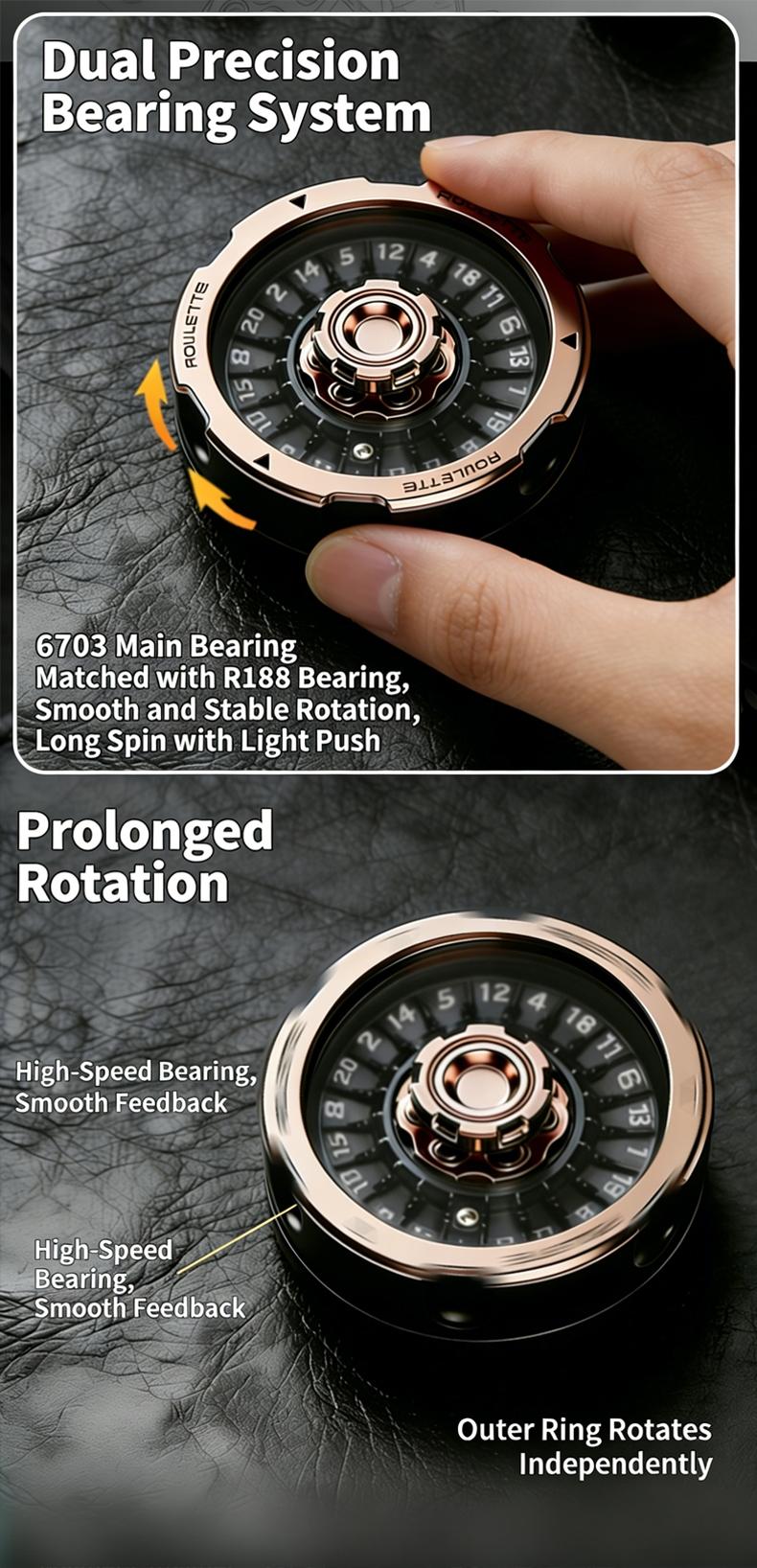 Single Piece D20 Lucky Wheel, Edc Metal Mechanical Finger Spinner Toy, Smooth Rotation Stress Relief, Portable Cool Accessory for Adults, Stress Relief Gadget