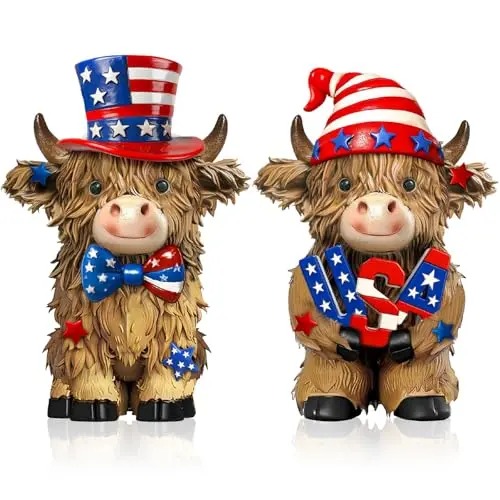Halloween Highland Cow Statue Fall Cattle Figures 3D Highland Cattle Ornament Halloween Gift Christmas Gift Cute Decoration for Home, Halloween Party Season Decor, Housewarming Gift, Bathroom Decor, 2/3pcs