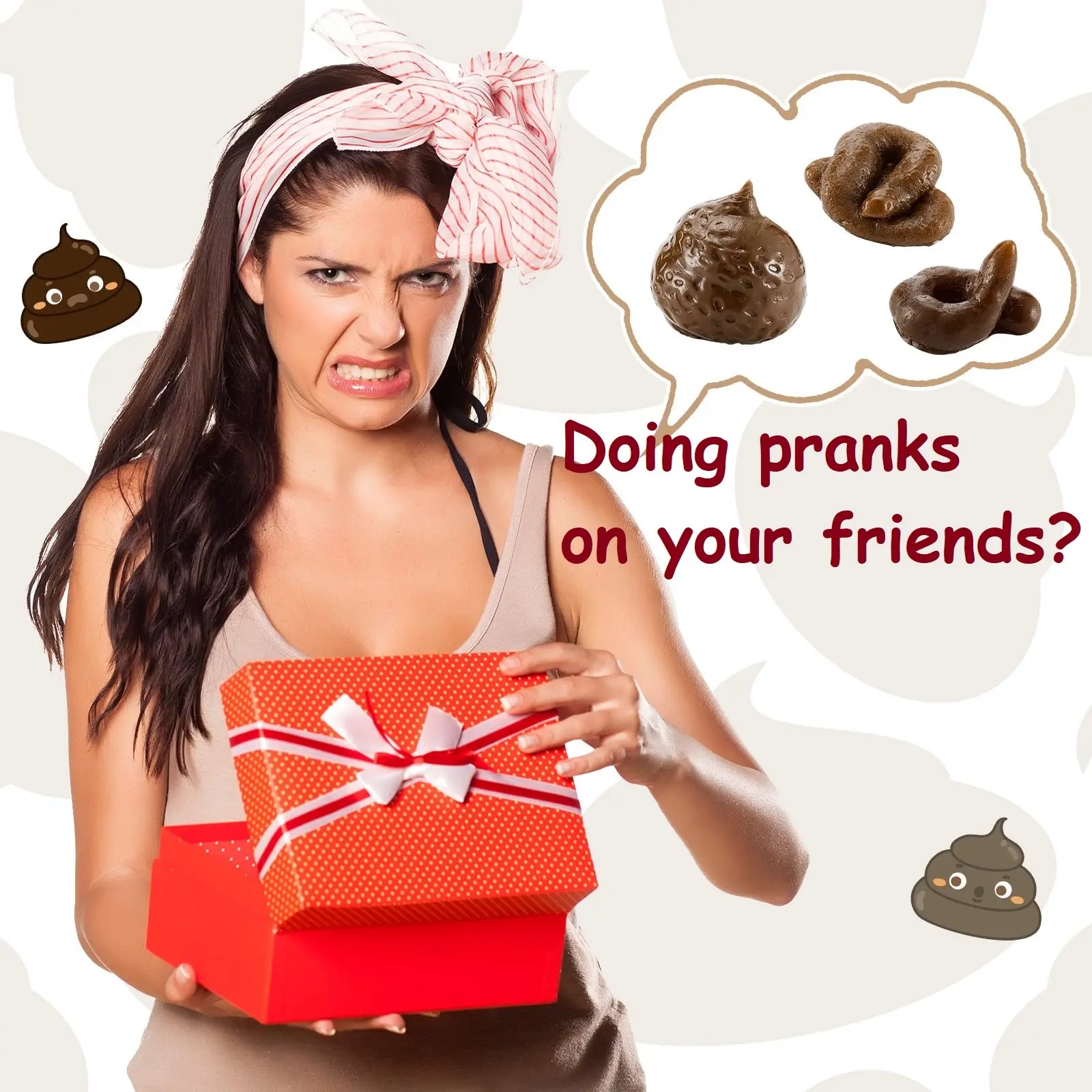 Fake Poop 7/8 Pcs Realistic Prank Poop Props Brown Soft Poop Fun Party Supplies Prank Games with Friends Family Classmates Fake Turd Gifts Perfect for Office Pranks Pet Pranks Birthday Funny Gift for Father's Day