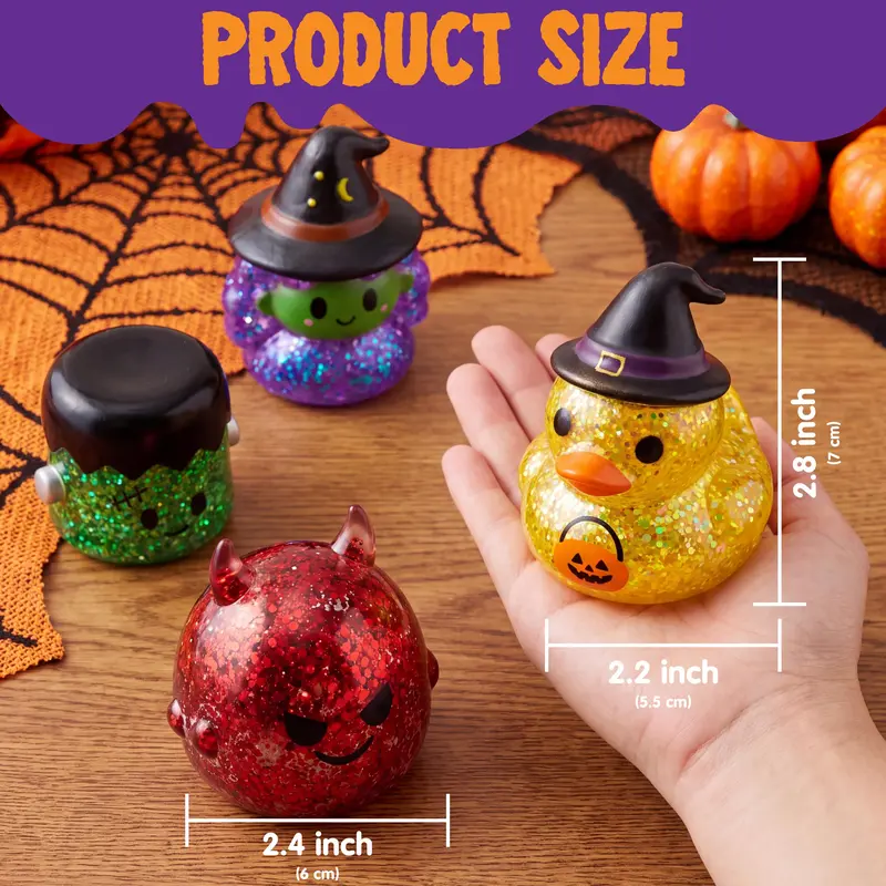JOYIN 24pcs/60pcs/100Pcs/6pcs Halloween Mochi Squishy Toys, Halloween Toys for Halloween Party Favors, Halloween Sensory Stress Relief Toys Bulk, Trick or Treats Classroom Prizes Gifts Goodie Bag Fillers