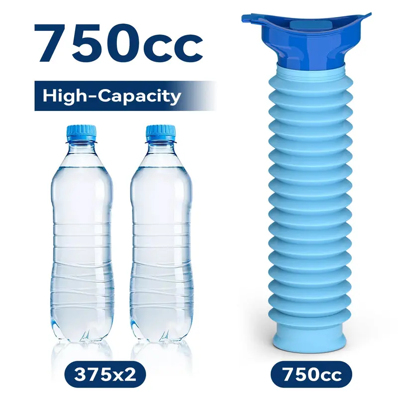 3 Pcs Portable Urinal for Men Women, Spill Proof Travel Emergency Urinal Bottle, Leak-Proof Collapsible Urinals, Personal Car Pee Bottle for Camping, Road Trips, Drivers, Seniors, Kids