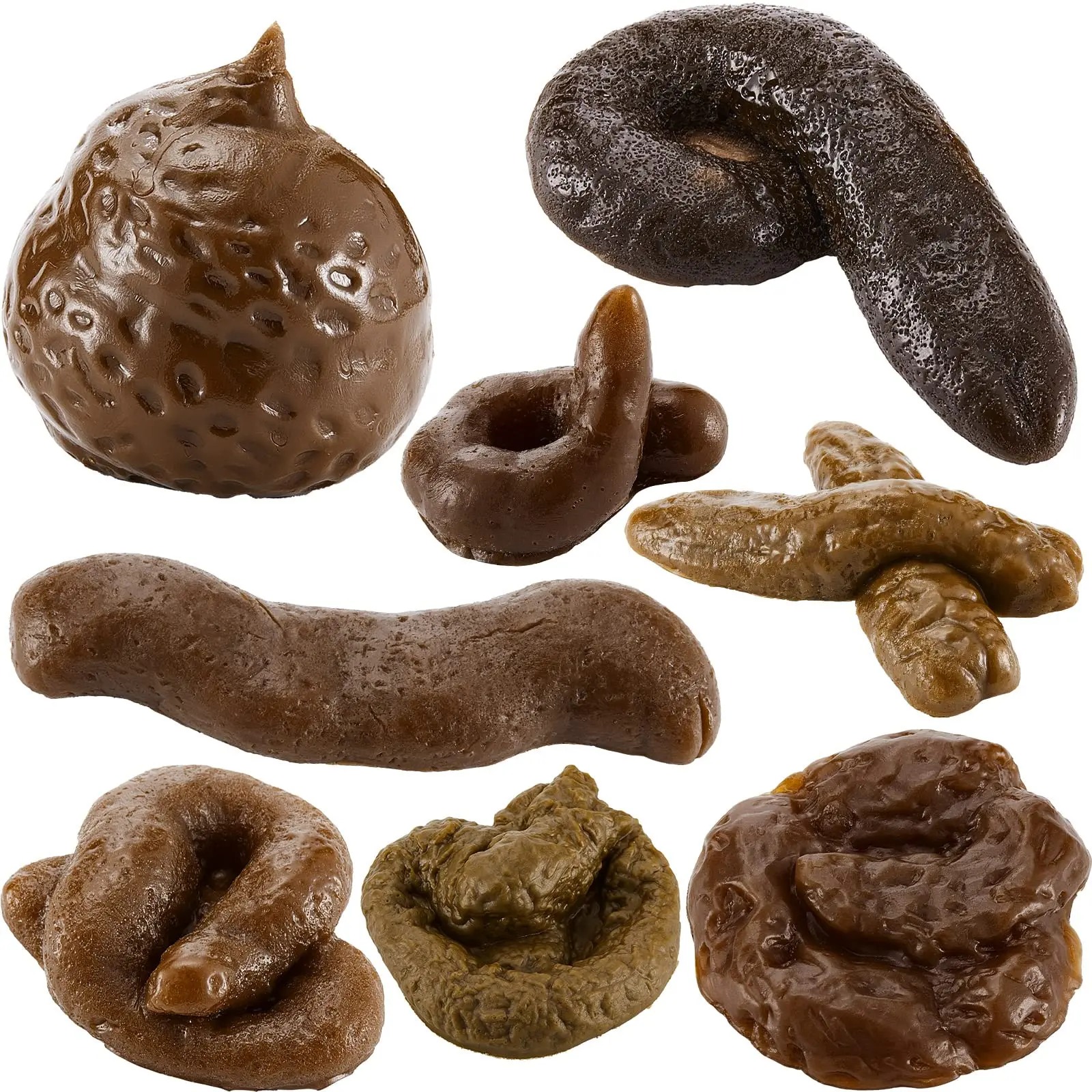 Fake Poop 7/8 Pcs Realistic Prank Poop Props Brown Soft Poop Fun Party Supplies Prank Games with Friends Family Classmates Fake Turd Gifts Perfect for Office Pranks Pet Pranks Birthday Funny Gift for Father's Day