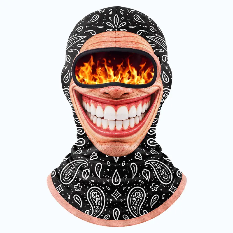 Funny Realistic 3D Printed Ski Mask - Full Face Winter Balaclava for Elderly, Festive & Party Masks Accessory